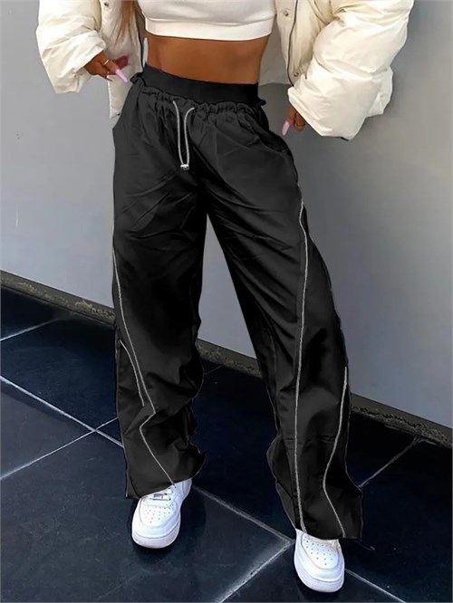 Брюки спортивные широкие на резинке Briyki-sportnew-black