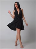 Платье летнее черное короткое с открытой спиной SeDress-leto-black