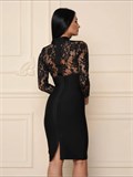 Платье футляр вечернее бандажное SeDress-long-ruk-black
