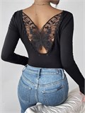 Лонгслив женский coquette с красивой спиной SeTop-butterfly-black