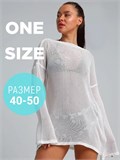 туника прозрачная лонгслив накидка на купальник SeTop-beach-white