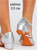 Туфли танцевальные обувь для бальных танцев латина ZZLatina-shine-silver