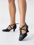 Туфли стандарт для бальных танцев Wals-kozha-black