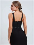 Бандажное платье футляр черное Se-Dress-tulip-black