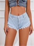 Шорты джинсовые короткие с бахромой SeShorty-bahroma