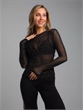Прозрачная водолазка со стразами SeTop-shine-black
