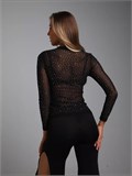Прозрачная водолазка со стразами SeTop-shine-black