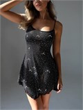 Платье блестящее мини прозрачное SeDress-blesk-black