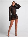 Платье прозрачное мини пляжное SeDress-Isabella-black