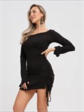 Платье короткое полупрозрачное для танцев SeDress-mia-black
