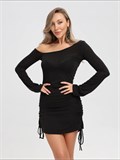 Платье короткое полупрозрачное для танцев SeDress-mia-black