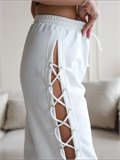 Широкие штаны со шнуровкой для танцев Briyki-shnur-white