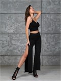 Брюки палаццо для танцев спортивные клеш кюлоты Briyki-gracia-black