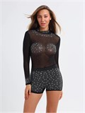 Комбинезон для танцев и гимнастики со стразами komb-glam-black
