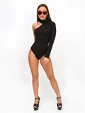 Боди для танцев и повседневной носки с одним рукавом Body-1rukav-black