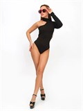 Боди для танцев и повседневной носки с одним рукавом Body-1rukav-black