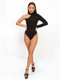 Боди для танцев и повседневной носки с одним рукавом Body-1rukav-black
