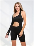Комбинезон для танцев pole dance пилона фитнеса Body-assim-black