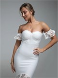 Бандажное платье футляр вечернее свадебное SeDress-Wedding-white