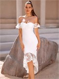 Бандажное платье футляр вечернее свадебное SeDress-Wedding-white