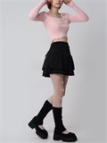 Юбка мини со шуровкой по бокам в корейском стиле SeUbka-shnur-black